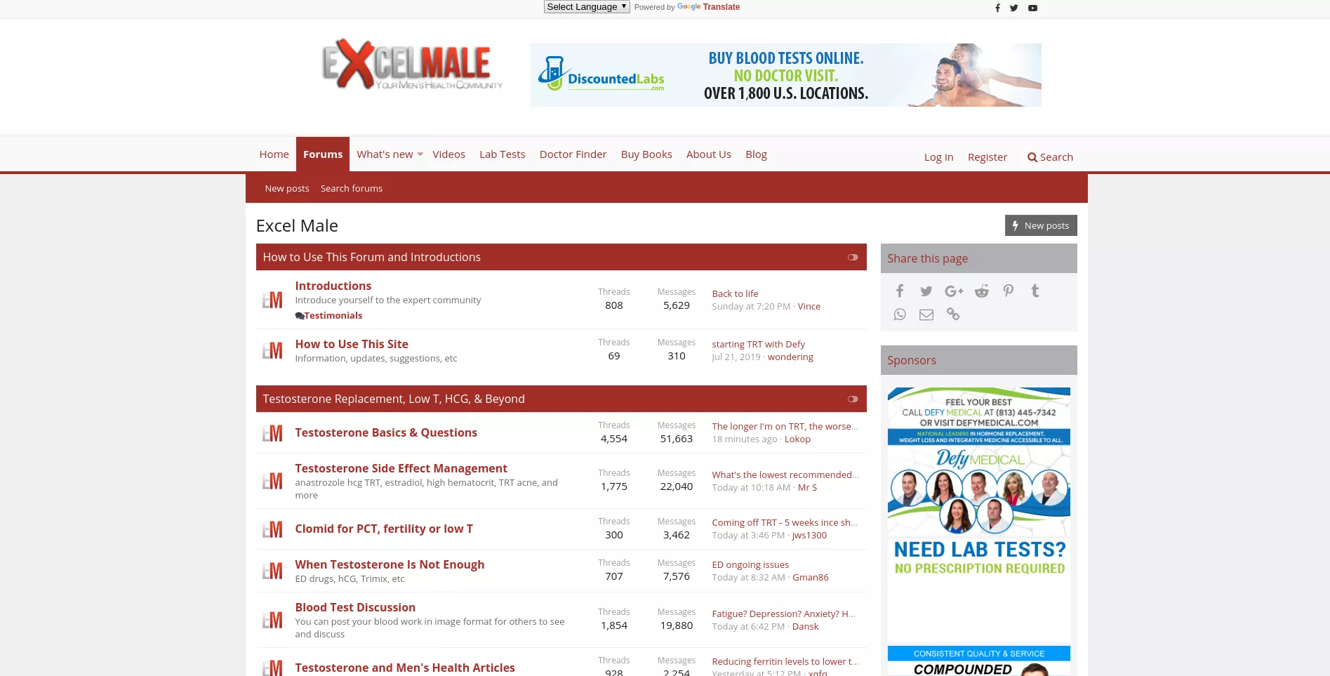 Excelmale Forum Page
