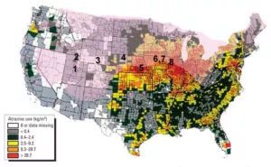 USA map of atrazine