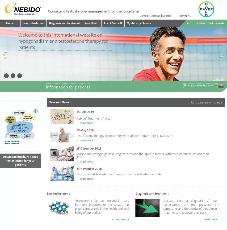 Nebido® Patients Homepage