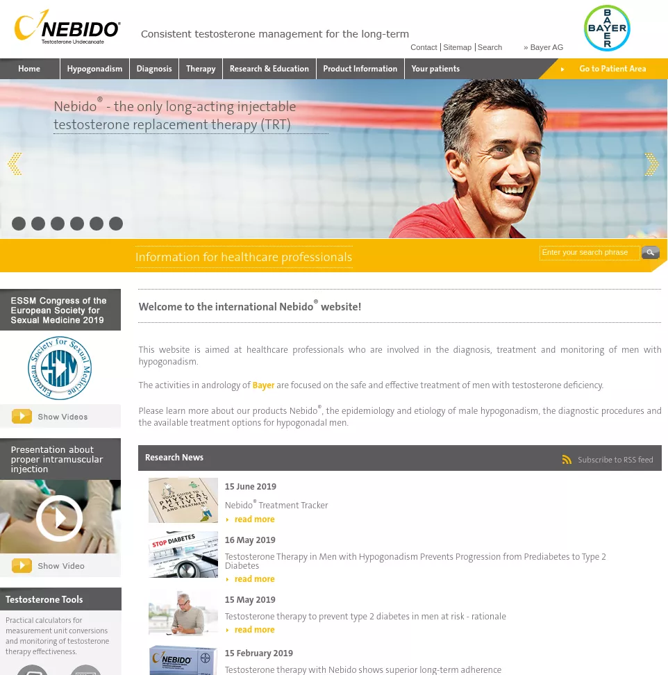 Nebido® Professionals Homepage