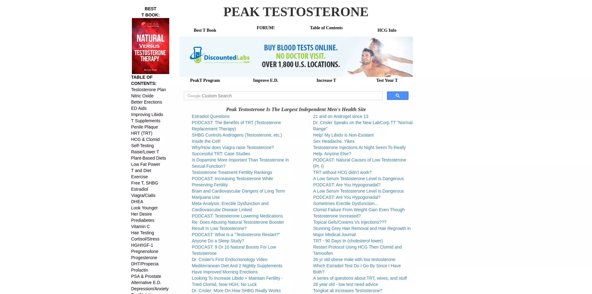 Peaktestosterone Homepage